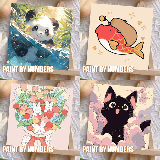 [20x20] Paint By Number Painting By Numbers Kit DIY Digital Oil Lukisan Canvas Seri Animal 3