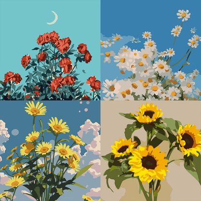 Canvas Paint By Number Painting By Numbers Kit Digital Oil Painting DIY Lukisan 20 x 20 Seri Flower