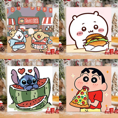 [20x20] Paint By Number Painting By Numbers Kit DIY Digital Oil Lukisan Canvas Seri Karakter Kartun
