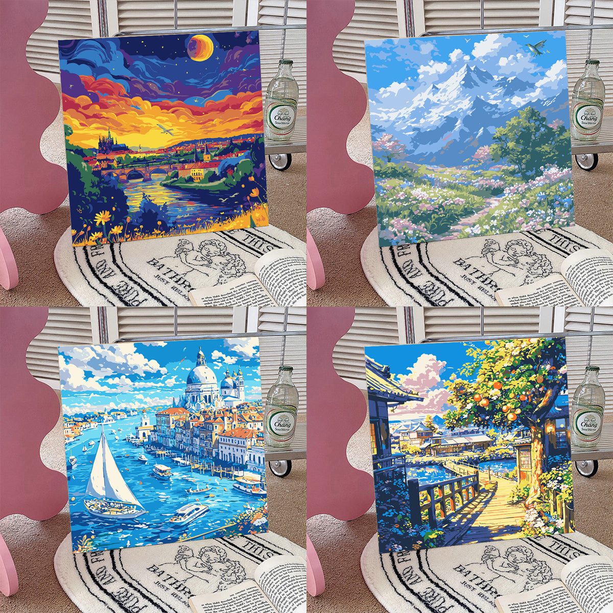 [20x20] Paint By Number Painting By Numbers Kit DIY Digital Oil Lukisan Canvas Seri Scenery 2
