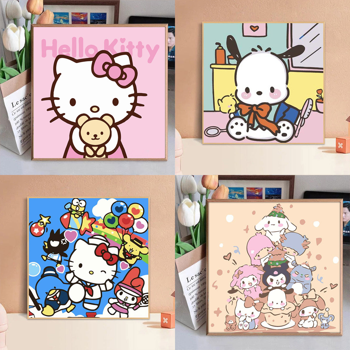 [20x20] Paint By Number Painting By Numbers Kit DIY Digital Oil Lukisan Canvas Seri Sanrio 2