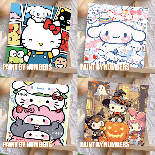 [20x20] Paint By Number Painting By Numbers Kit DIY Digital Oil Lukisan Canvas Seri Sanrio 2