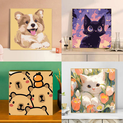 [20x20] Paint By Number Painting By Numbers Kit DIY Digital Oil Lukisan Canvas Seri Animal 2