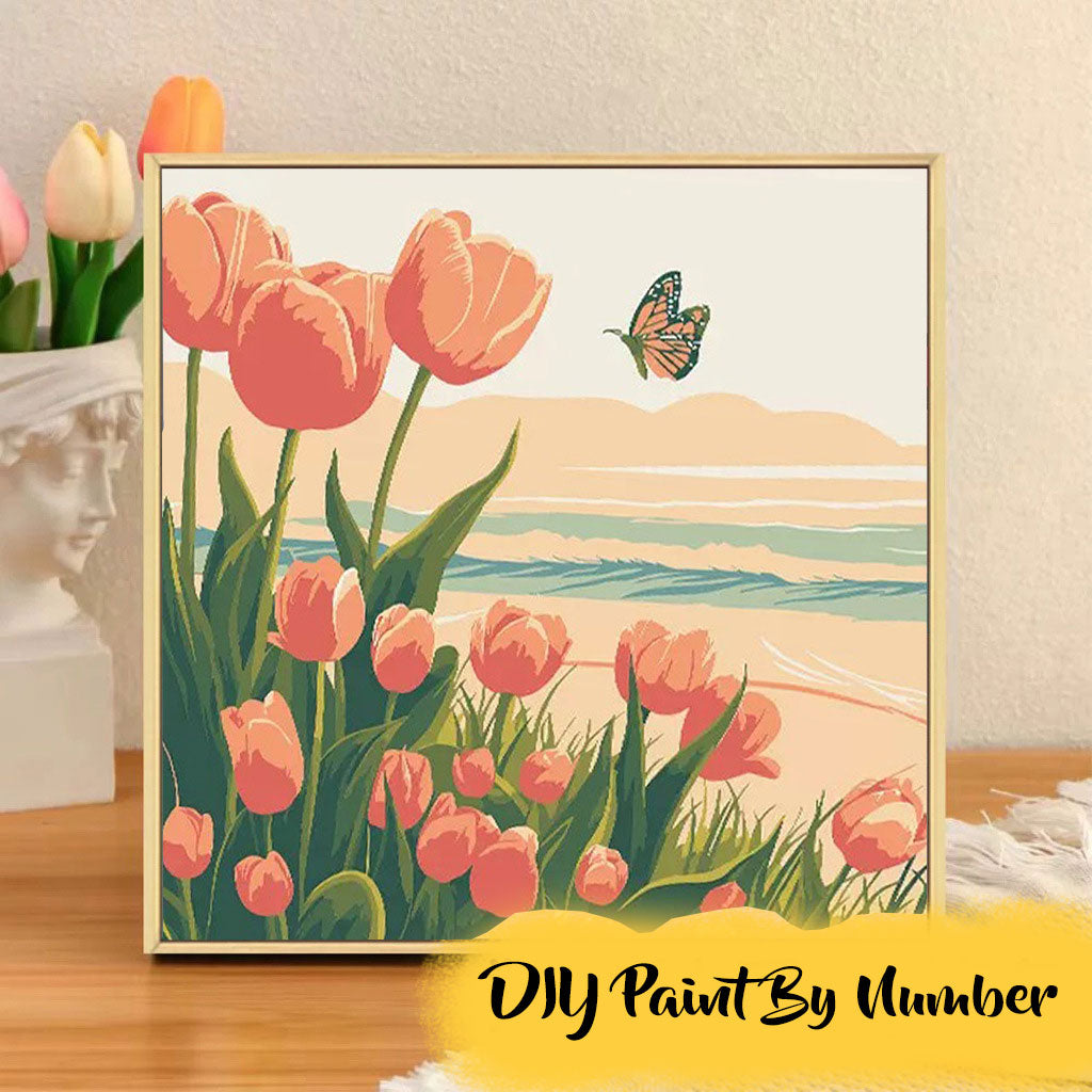 [20x20] Paint By Number Painting By Numbers Kit DIY Digital Oil Lukisan Canvas Seri Flower