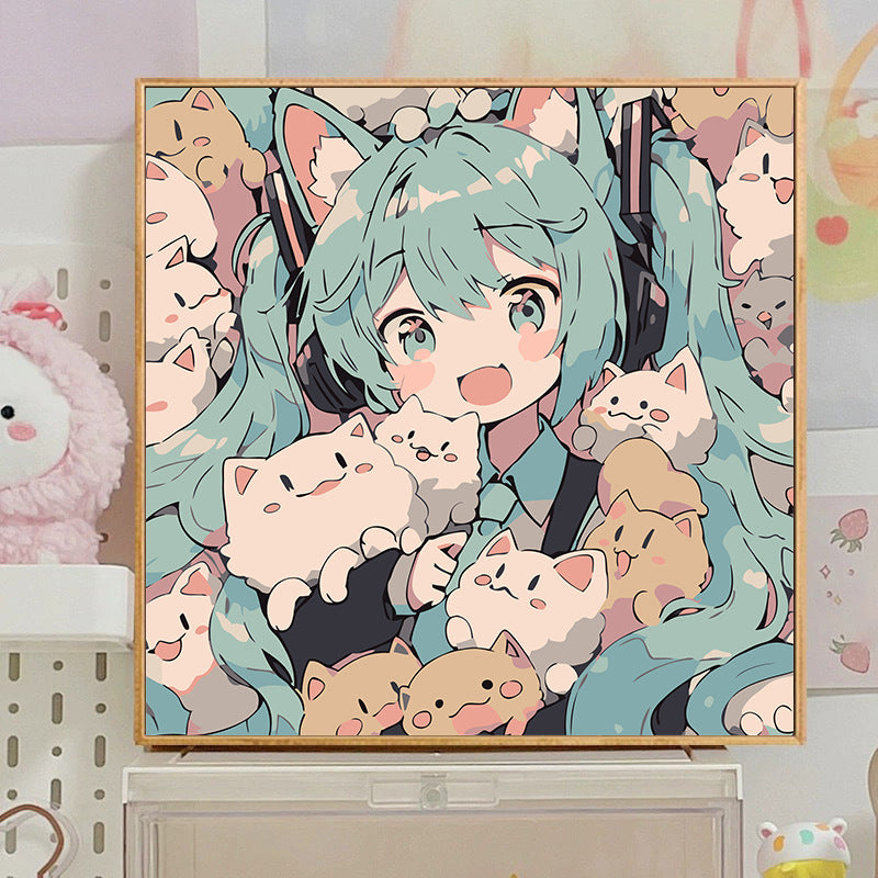 [20x20] Paint By Number Painting By Numbers Kit DIY Digital Oil Lukisan Canvas Seri Anime 1