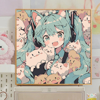 [20x20] Paint By Number Painting By Numbers Kit DIY Digital Oil Lukisan Canvas Seri Anime 1