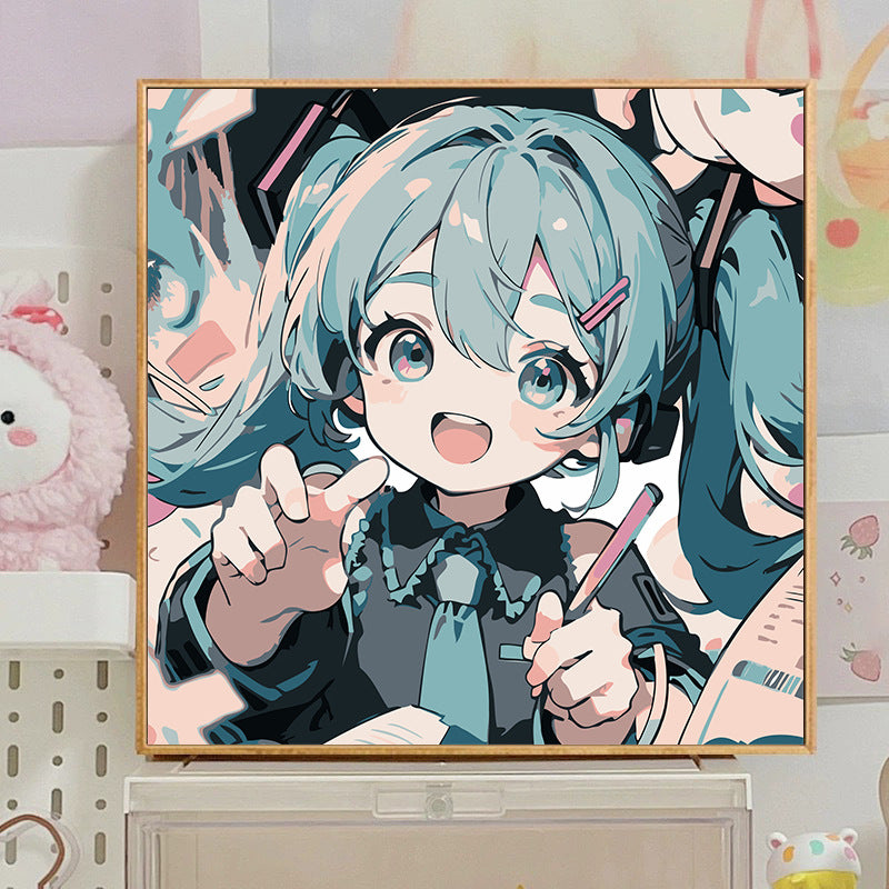 [20x20] Paint By Number Painting By Numbers Kit DIY Digital Oil Lukisan Canvas Seri Anime 2