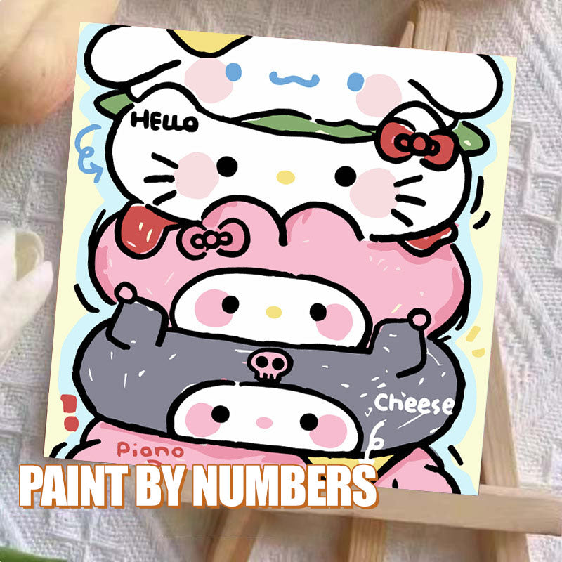 [20x20] Paint By Number Painting By Numbers Kit DIY Digital Oil Lukisan Canvas Seri Sanrio 2