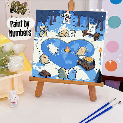 [20x20] Paint By Number Painting By Numbers Kit DIY Digital Oil Lukisan Canvas Seri Animal 3