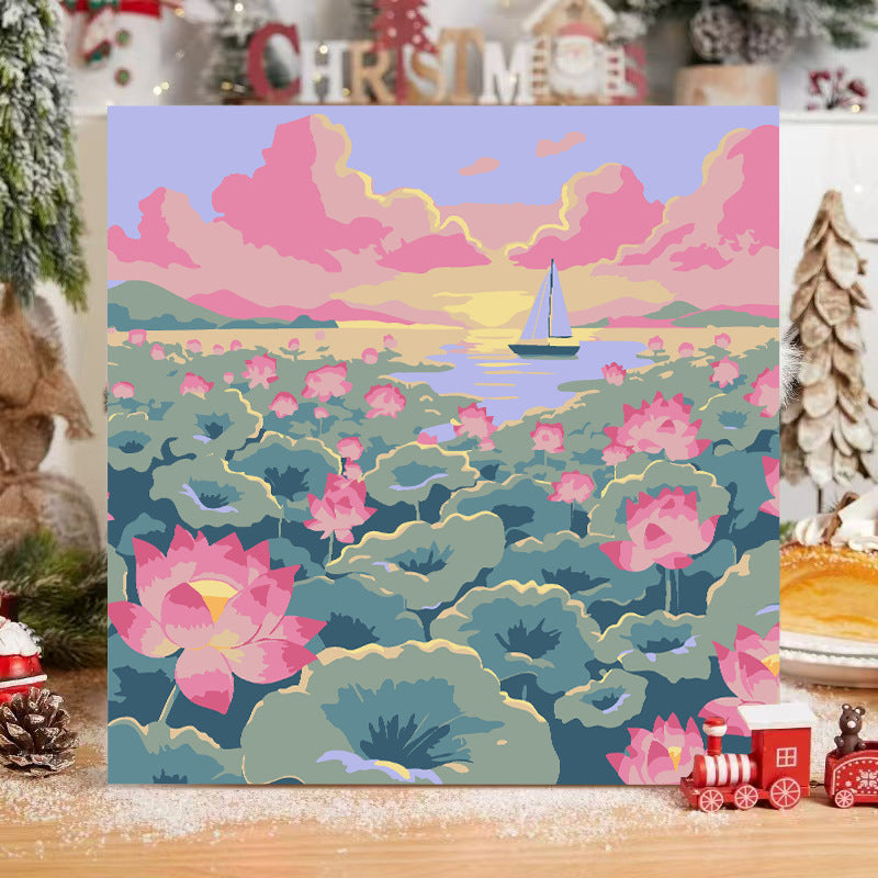[20x20] Paint By Number Painting By Numbers Kit DIY Digital Oil Lukisan Canvas Seri Scenery