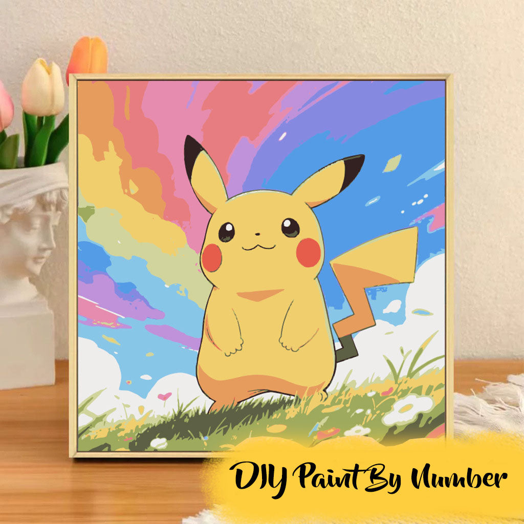 [20x20] Paint By Number Painting By Numbers Kit DIY Digital Oil Lukisan Canvas Seri Pokemon