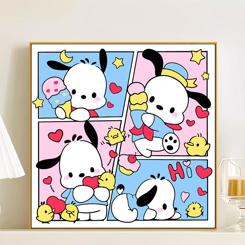 [20x20] Paint By Number Painting By Numbers Kit DIY Digital Oil Lukisan Canvas Seri Sanrio 2