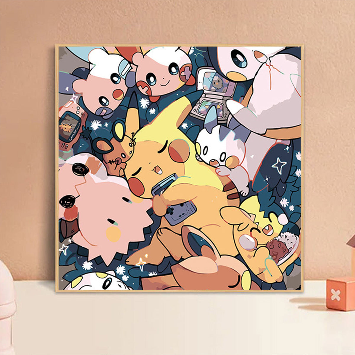 [20x20] Paint By Number Painting By Numbers Kit DIY Digital Oil Lukisan Canvas Seri Pokemon