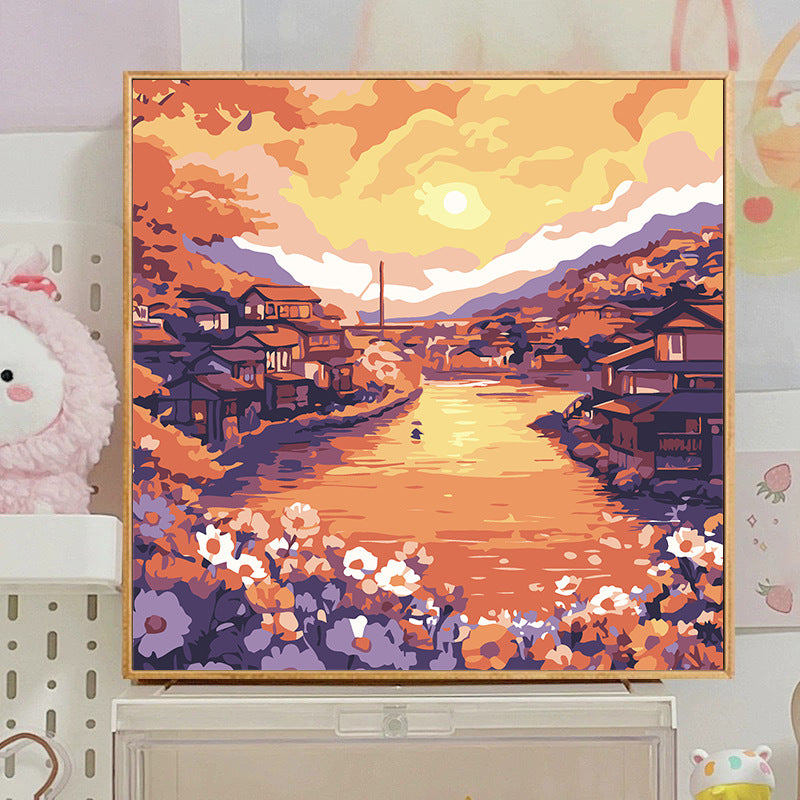 [20x20] Paint By Number Painting By Numbers Kit DIY Digital Oil Lukisan Canvas Seri Scenery
