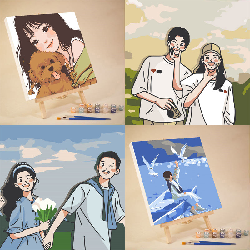 [20x20] Paint By Number Painting By Numbers Kit DIY Digital Oil Lukisan Canvas Seri People