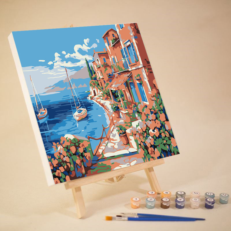 [20x20] Paint By Number Painting By Numbers Kit DIY Digital Oil Lukisan Canvas Seri Place 2