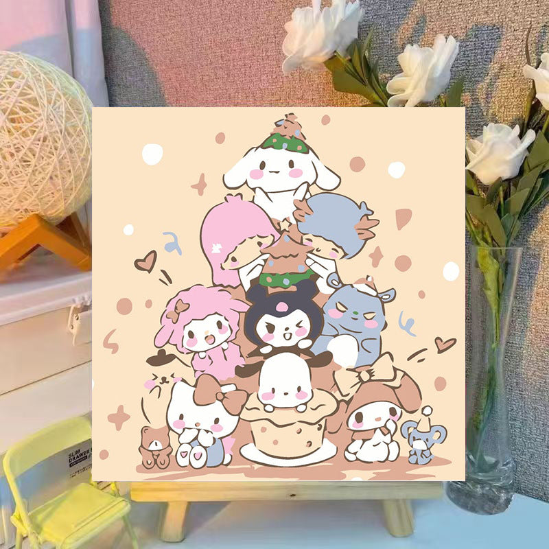 [20x20] Paint By Number Painting By Numbers Kit DIY Digital Oil Lukisan Canvas Seri Sanrio 2