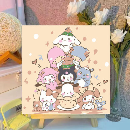 [20x20] Paint By Number Painting By Numbers Kit DIY Digital Oil Lukisan Canvas Seri Sanrio 2