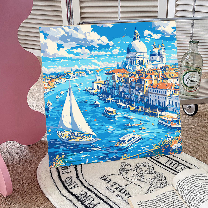 [20x20] Paint By Number Painting By Numbers Kit DIY Digital Oil Lukisan Canvas Seri Scenery 2