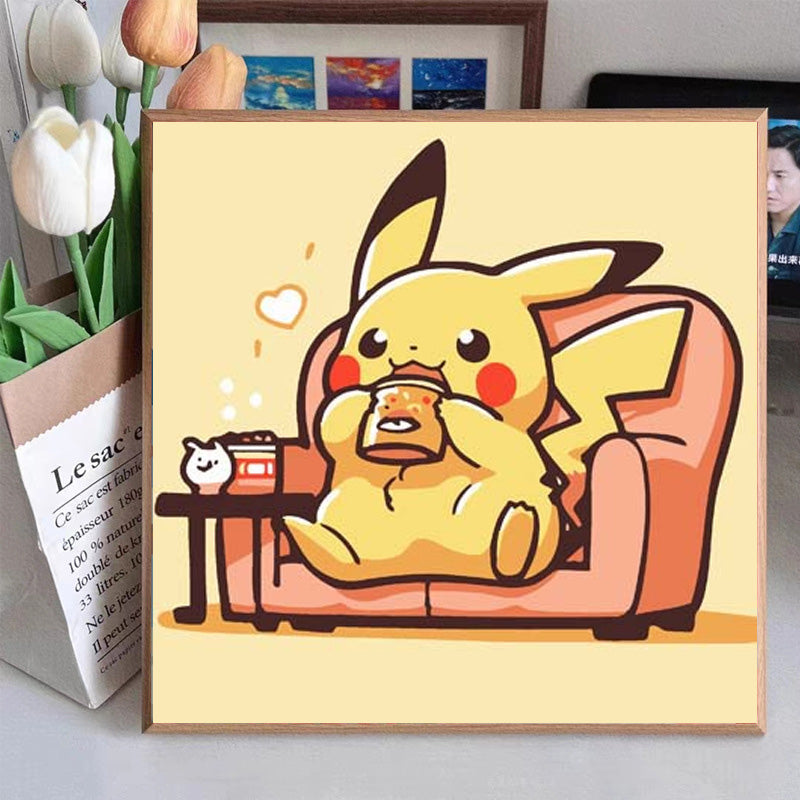 [20x20] Paint By Number Painting By Numbers Kit DIY Digital Oil Lukisan Canvas Seri Pokemon