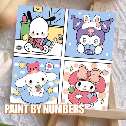 [20x20] Paint By Number Painting By Numbers Kit DIY Digital Oil Lukisan Canvas Seri Sanrio 1