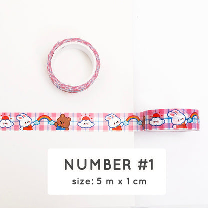 Washi Tape Roll Selotip Karakter Capybara Lucu Isolasi DIY Scrapbook