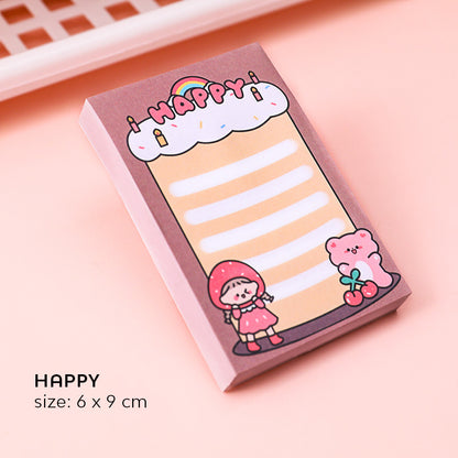 Sticky Notes Catatan Kecil Memo Pad Anak Sekolah Karakter Lucu 80 Lembar DCA0684