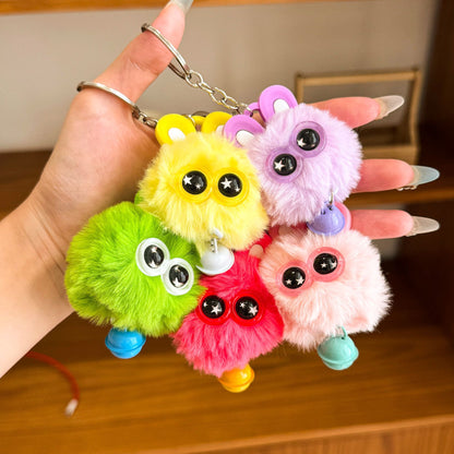Gantungan Kunci Tas Fluffy Lucu Kelinci Pom Pom Lonceng Bulu Rabbit Bell Bag Keychain DCA1004