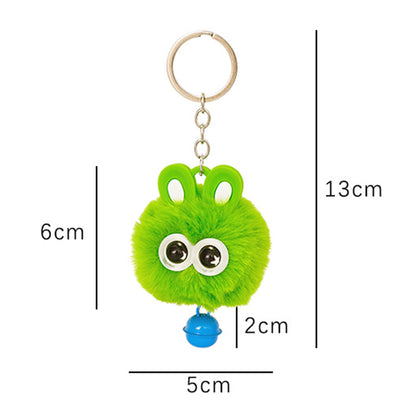 Gantungan Kunci Tas Fluffy Lucu Kelinci Pom Pom Lonceng Bulu Rabbit Bell Bag Keychain DCA1004