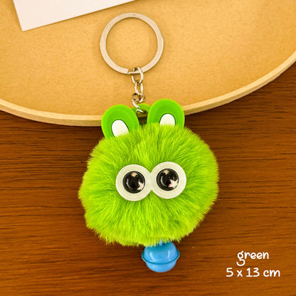Gantungan Kunci Tas Fluffy Lucu Kelinci Pom Pom Lonceng Bulu Rabbit Bell Bag Keychain DCA1004