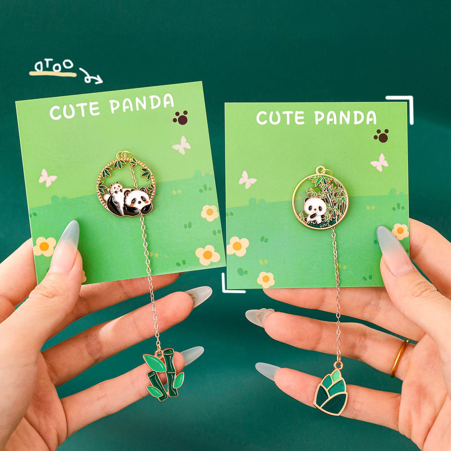 Pembatas Buku Gaya Korea Paper Clip Liontin Metal 4 Musim Souvenir Stationery