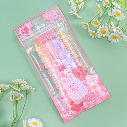 1 Pak Isi 6 Pcs Pulpen Bolpoin Pena Gel Mekanik Cetek Karakter Lucu