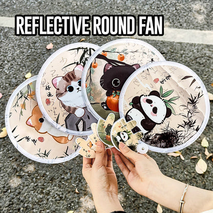 Kipas Tangan Lipat Bulat Tas Mini Folding Fan Portable Karakter Lucu