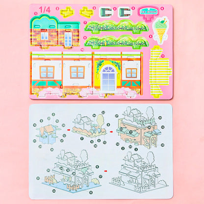 Puzzle DIY 3D Castle Farm Zoo Foam Mainan Edukasi Anak