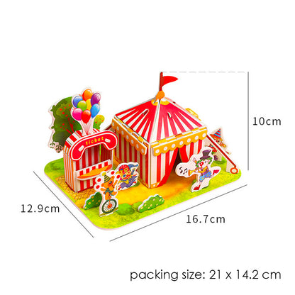 Puzzle DIY 3D Castle Farm Zoo Foam Mainan Edukasi Anak