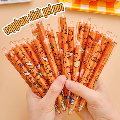 Pulpen Capybara Bolpoin Gel Pen Mekanik Cetek Karakter Capybara Lucu 0.5mm DCA1955