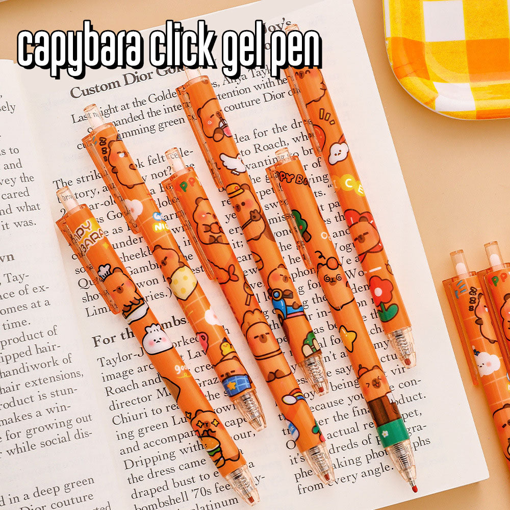 Pulpen Capybara Bolpoin Gel Pen Mekanik Cetek Karakter Capybara Lucu 0.5mm DCA1955