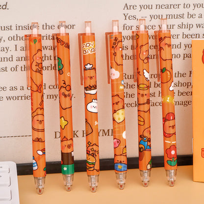 Pulpen Capybara Bolpoin Gel Pen Mekanik Cetek Karakter Capybara Lucu 0.5mm DCA1955