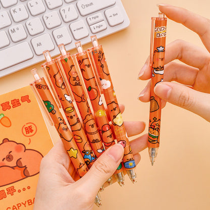 Pulpen Capybara Bolpoin Gel Pen Mekanik Cetek Karakter Capybara Lucu 0.5mm DCA1955