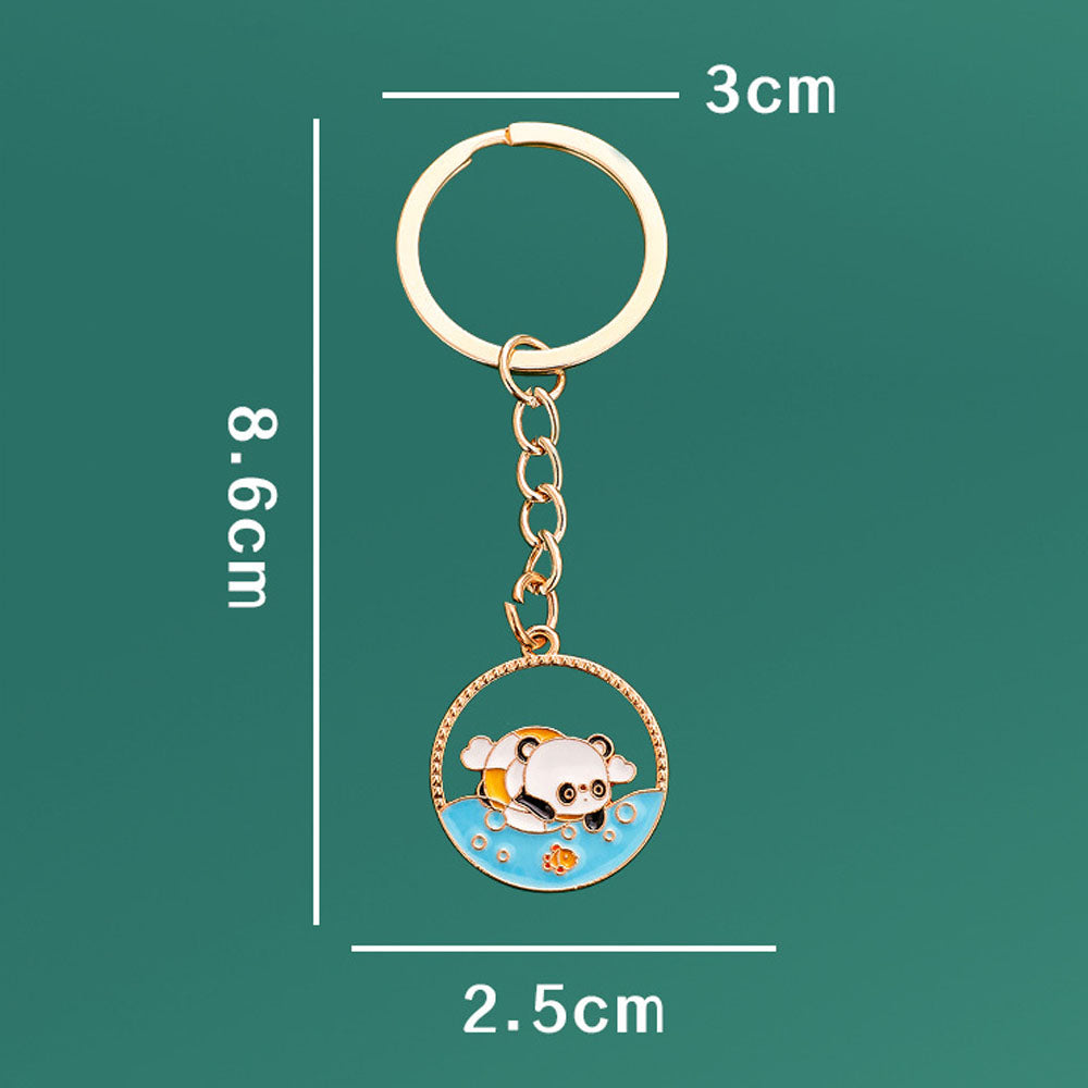 Gantungan Kunci HP Panda Lucu Bamboo Daun Keychain China Ganci Mobil Pendant