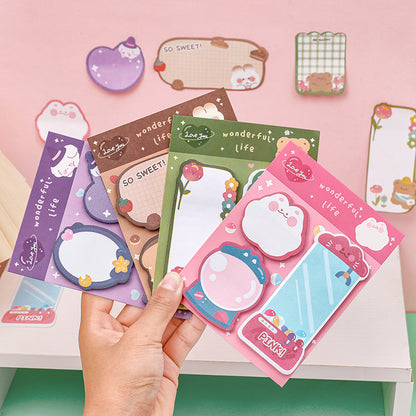 Sticky Notes Set 3 Pcs Catatan Kecil Mini Memo Pad Lucu Motif Karakter Lucu