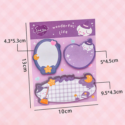 Sticky Notes Set 3 Pcs Catatan Kecil Mini Memo Pad Lucu Motif Karakter Lucu