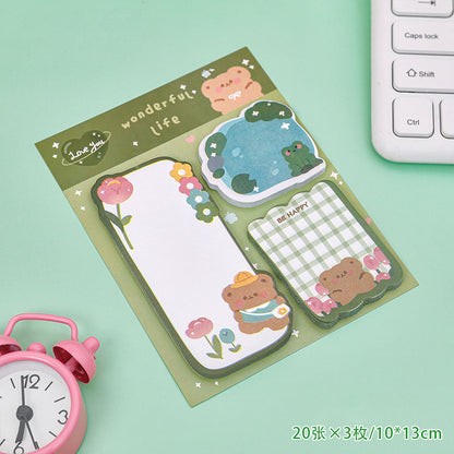 Sticky Notes Set 3 Pcs Catatan Kecil Mini Memo Pad Lucu Motif Karakter Lucu
