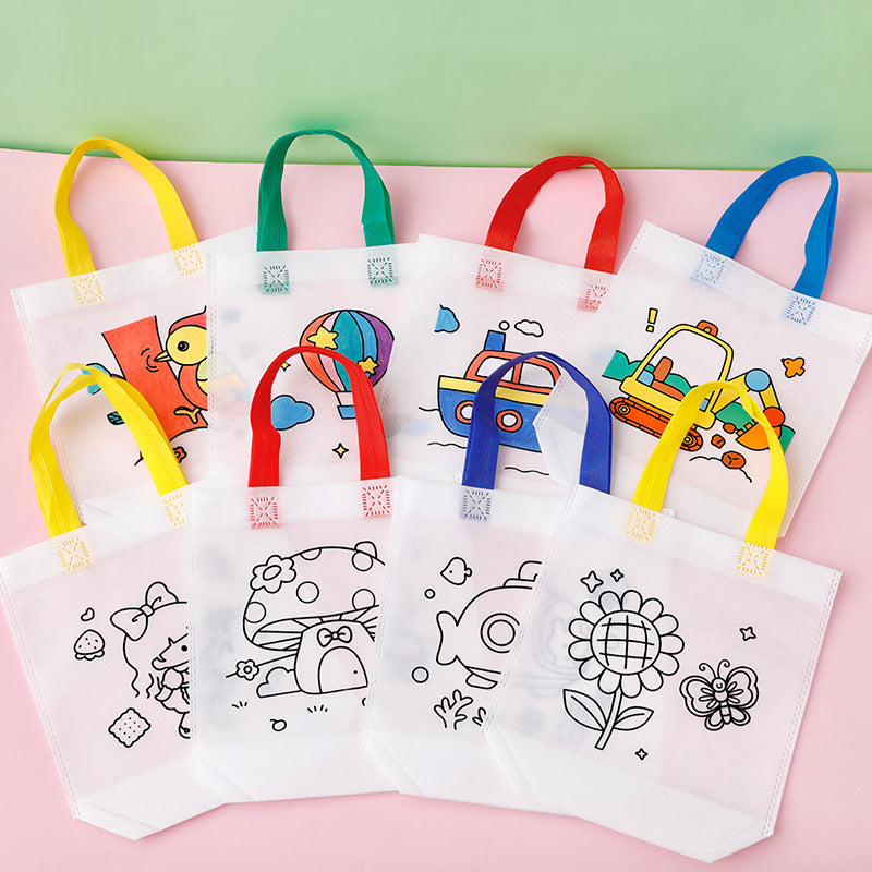 DIY Painting Bag Mewarnai Tas Spunbond Coloring Tote Bag Kerajinan Tangan Anak DCA2039