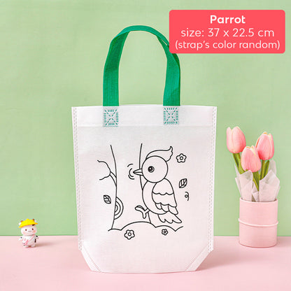 DIY Painting Bag Mewarnai Tas Spunbond Coloring Tote Bag Kerajinan Tangan Anak DCA2039