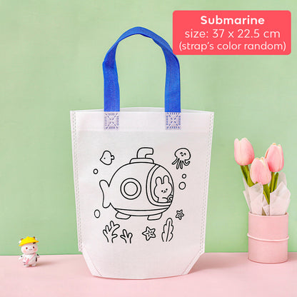 DIY Painting Bag Mewarnai Tas Spunbond Coloring Tote Bag Kerajinan Tangan Anak DCA2039