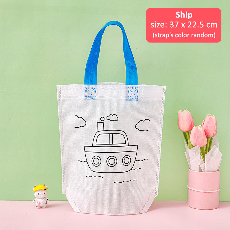 DIY Painting Bag Mewarnai Tas Spunbond Coloring Tote Bag Kerajinan Tangan Anak DCA2039