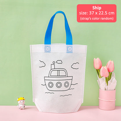 DIY Painting Bag Mewarnai Tas Spunbond Coloring Tote Bag Kerajinan Tangan Anak DCA2039