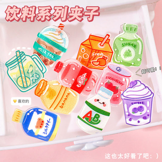 Paper Clip Akrilik Motif Botol Minum Lucu Penjepit Kertas Catatan Sekolah Kantor