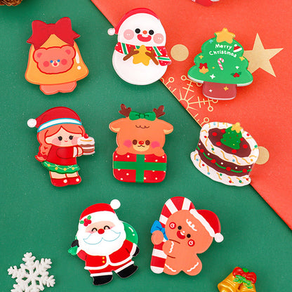 Pin Aksesoris Akrilik Karakter Natal Christmas Lucu Bros Baju Tas Fashion DCA2136